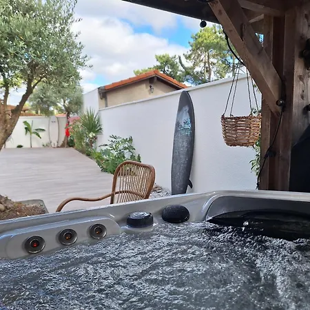 别墅 Villa_palms_mimizan_plage Jolie 12 Personnes, Piscine Chauffee Et A Pied *